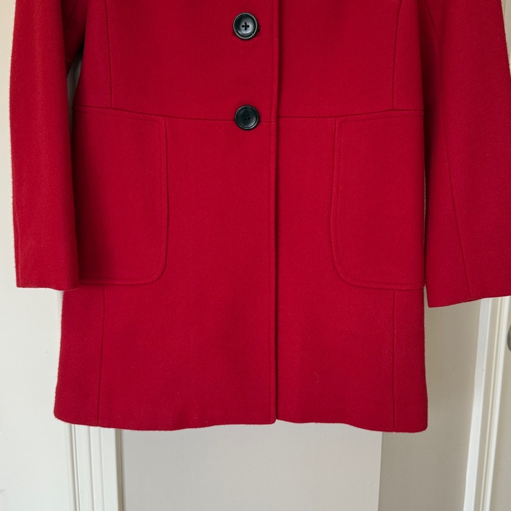 Banana Republic Vibrant Red Pea Coat - Picture 3 of 9